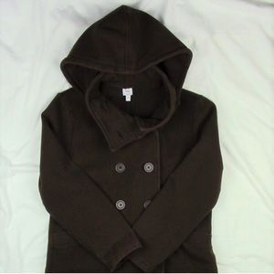 GAP Fleece Peacoat w/Removable Hood. Brown. Size L